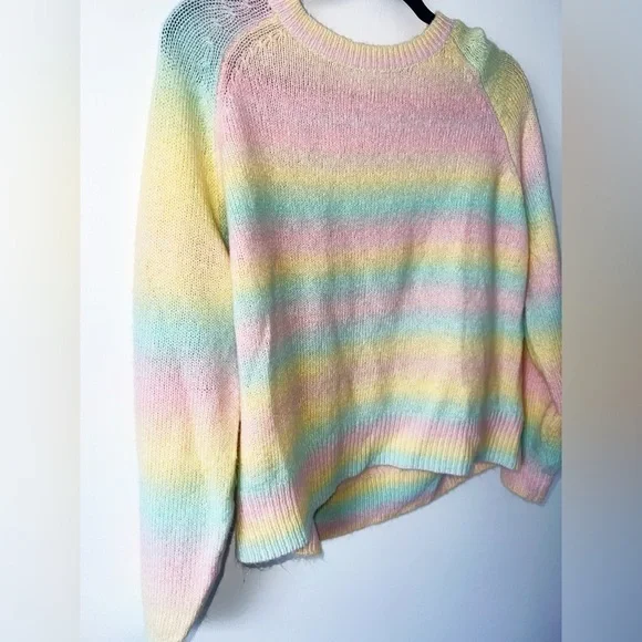BB Dakota Multicolor Long Sleeve Striped Crew Pullover Sweater - Picture 3 of 6